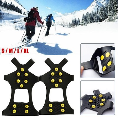 S-XL Anti Rutsch Schuhspikes Ice Grips Schuhkrallen Steigeisen für Schuhe NEU