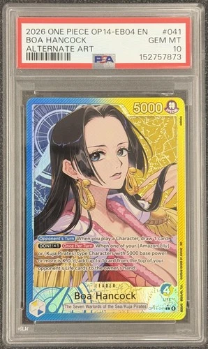 The Azure Sea's Seven #OP14-041 Boa Hancock Leader Alternate Art PSA 10