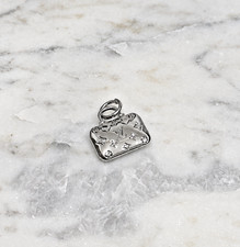 Designer Silver L V Bag Zipperpull | set of 1 STAMPED