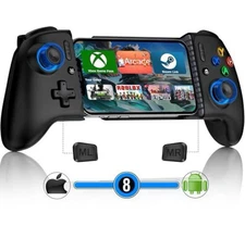 MC200 Mobile Game Controller w/ Hall Effect Joysticks, iOS/Android - Black