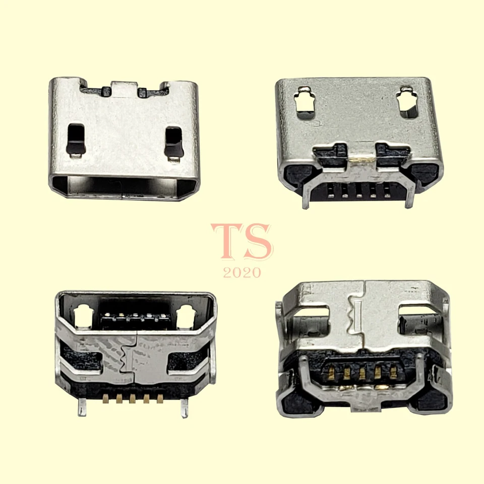 5 x 全新 Micro USB 5 针带喇叭充电同步端口安装插孔连接器美国 — 第 2/2 张图片