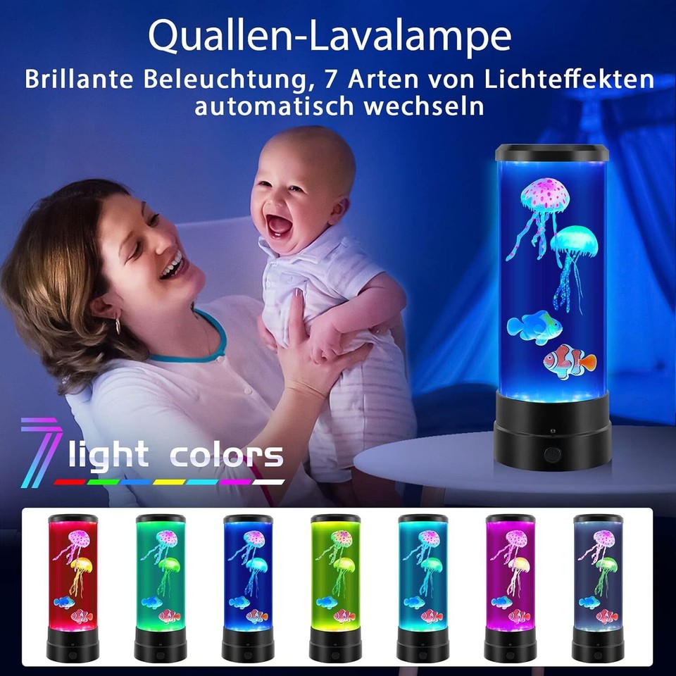 Jellyfish Lava Lamp for Aquarium LED Jellyfish Mood Night Light 17Color