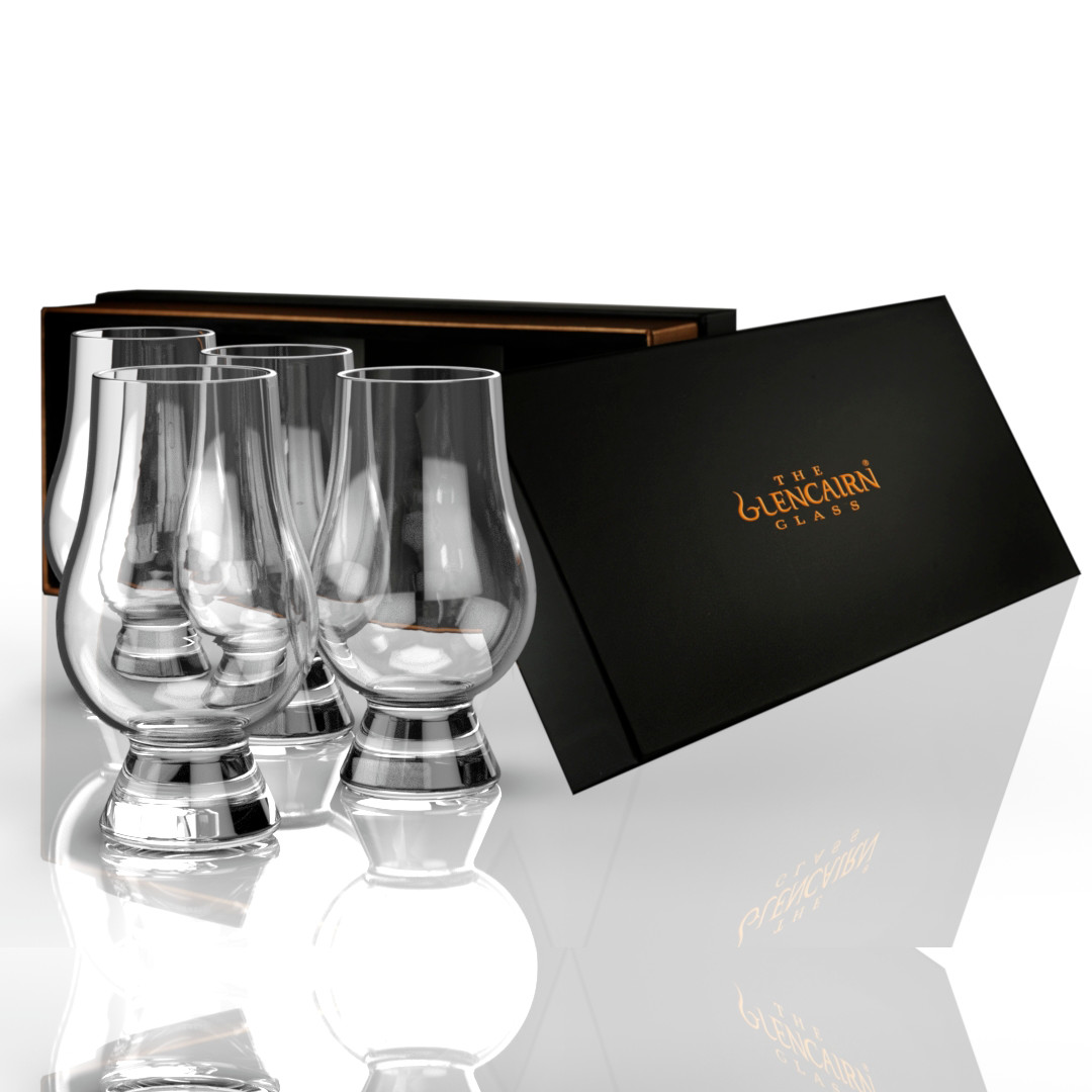 The Glencairn Official Whisky Nosing Glass - Set of 4 (Black Presentation Box)