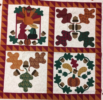Wamsutta fabric Panel Harvest Festival Quilt Sampler Acorns, Leaves