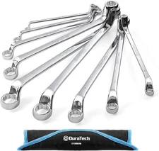 DURATECH Offset Box Wrench Set, Metric, 9-Piece, 6-23mm, 75-Degree, Chrome Steel