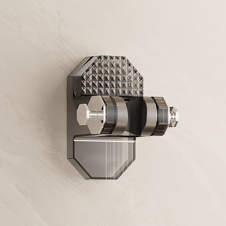 Adjustable Height Shower Head Holder for Wall Mount Suction Cup Design