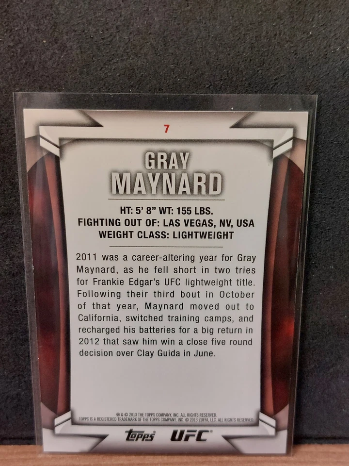 Gray Maynard #7 2013 Topps UFC Knockout Gold #102/188 - Image 2 of 2