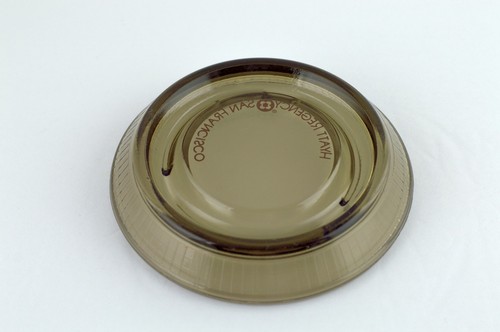 Hyatt Regency San Francisco Spellout Advert Smoked Glass Ashtray 5 Inch Round - Picture 2 of 12