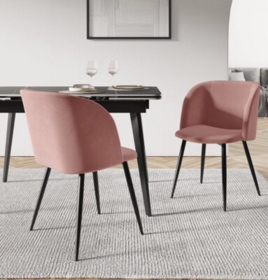 Sedie poltrone in Velluto Rosa Poltroncina Da Tavolo Nuove