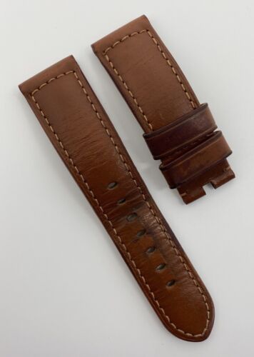 Bracelet de montre authentique Officine Panerai 24 mm x 22 mm marron cuir OEM - Photo 1/7