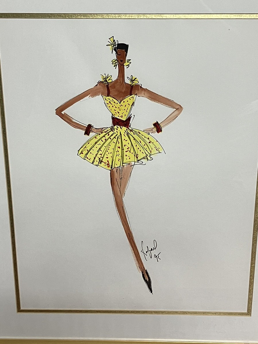 Rafael Vazquez Designer Signed Art - Fashion Illustration, FRAMED
