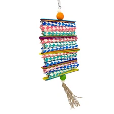 1114 Rainbow Chew Stack - Handmade Super Shreddable Bird Toy