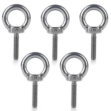 Eye Bolt 5 Pack 1/4 20 X 1 Marine Grade Stainless Steel Lifting Ring Threaded