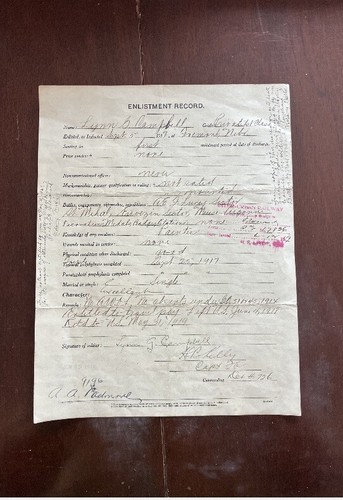 1919 WWI Discharge Papers American Expeditionary Forces Lorraine Lucey France - Picture 7 of 7