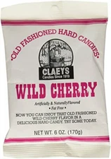 Claey's Old Fashioned Hard Candy Wild Cherry Drops - 6 oz Bag