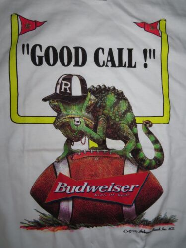 1999 BUDWEISER "Good Call" BEER (XL) T-Shirt LIZARD FOOTBALL Field Goal Post - 第 1/4 張圖片