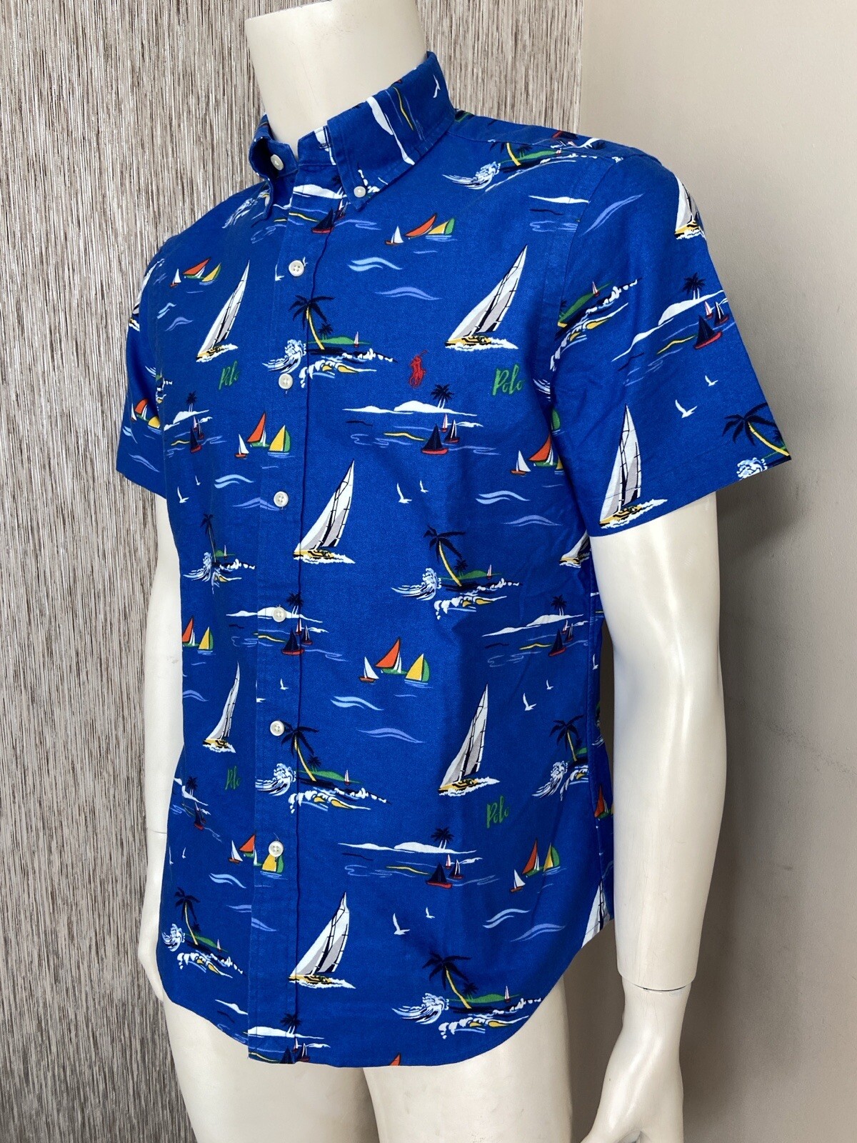 POLO RALPH LAUREN YACHT PRINT SHORT SLEEVE SHIRT SIZE MEDIUM BNWT