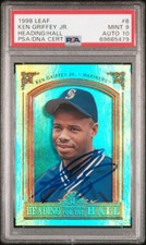 1998 Leaf Heading Hall Ken Griffey Jr. signed auto card PSA DNA 9 10