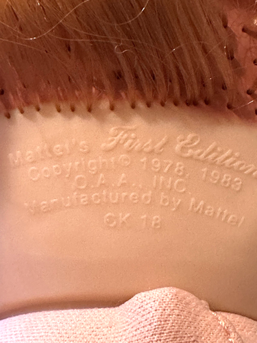 Cabbage Patch doll red hair tongue Mattel First Edition 1978 1983 tush tag 1995 - Picture 2 of 12