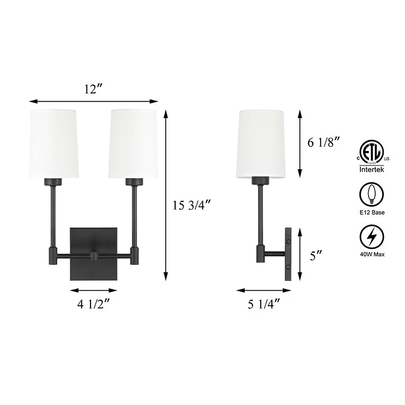 Apliques de dormitorio iluminación de pared vintage tocador de baño luz aplique de pared negro Foto 3 de 4