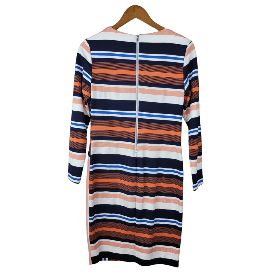 Vestido Eci Funda Profesional Carrera Talla 6 Capas Rayas Azul Marino Naranja Foto 4 de 4