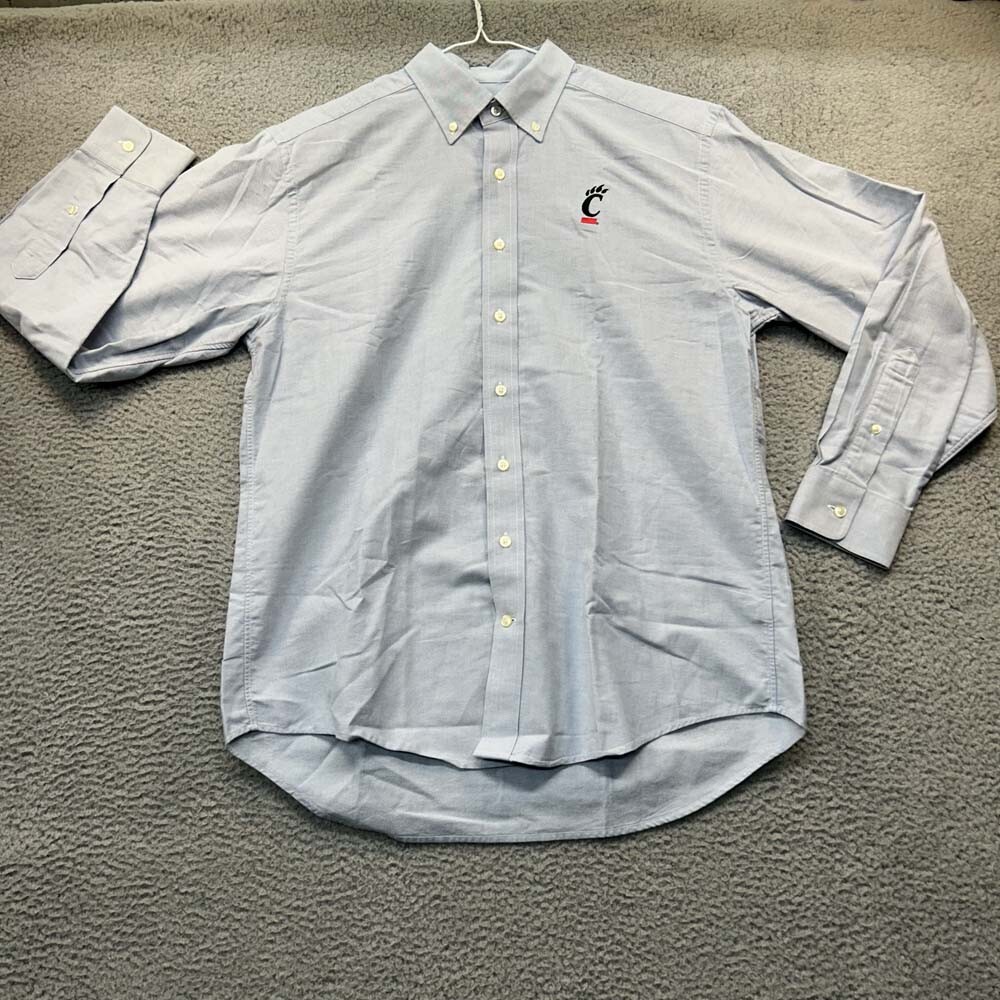 Cincinnati Bearcats Dress Shirt Men Medium Button Up Vineyard Vines Down Blue