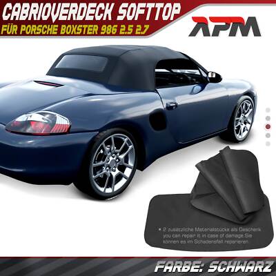 Cabrioverdeck Softtop Verdeckbezug Schwarz für Porsche Boxster 986 2.5 2.7