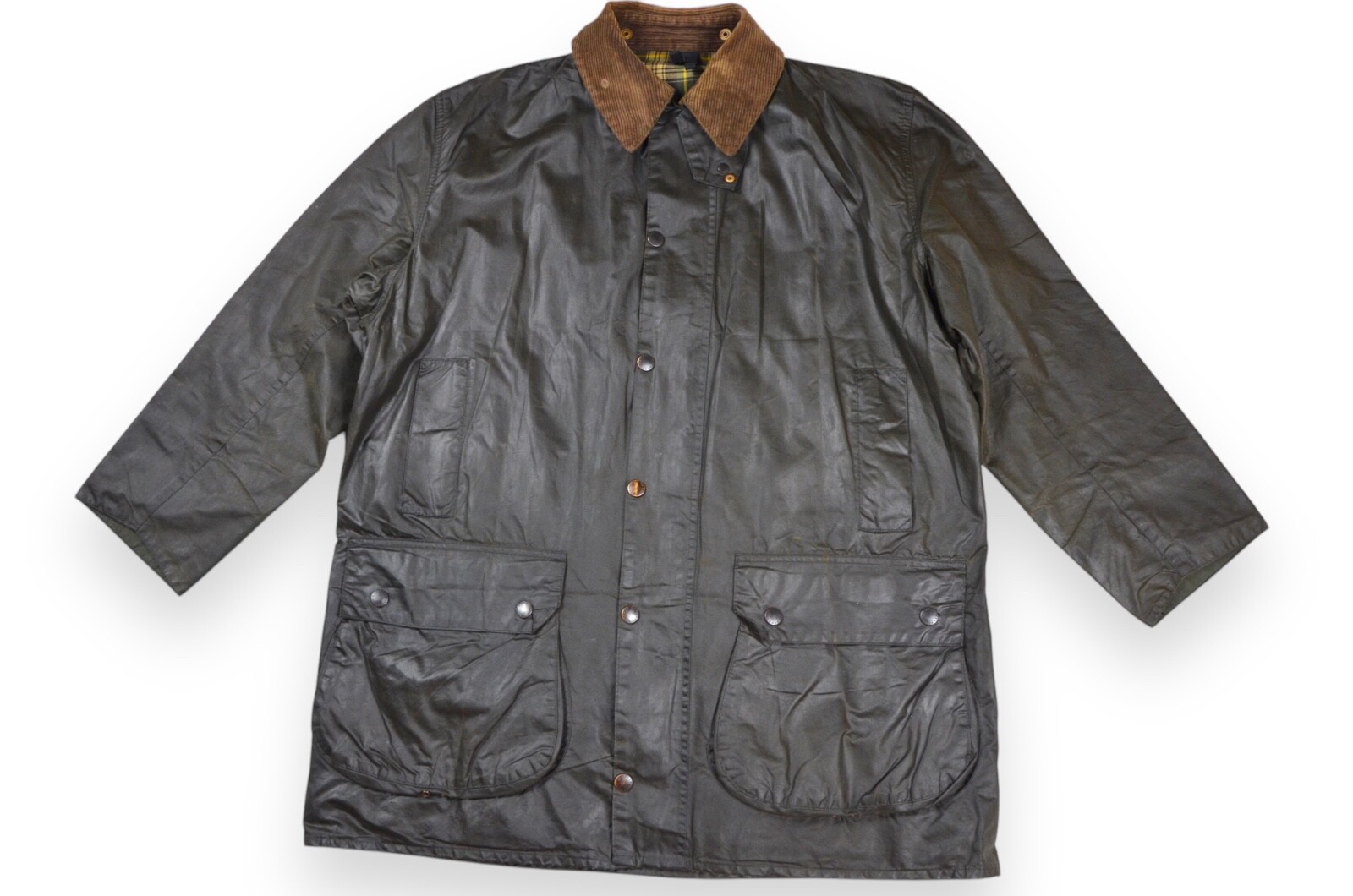 Men's Barbour Border Vintage Wax Jacket Sage A200 England Size C44 112cm