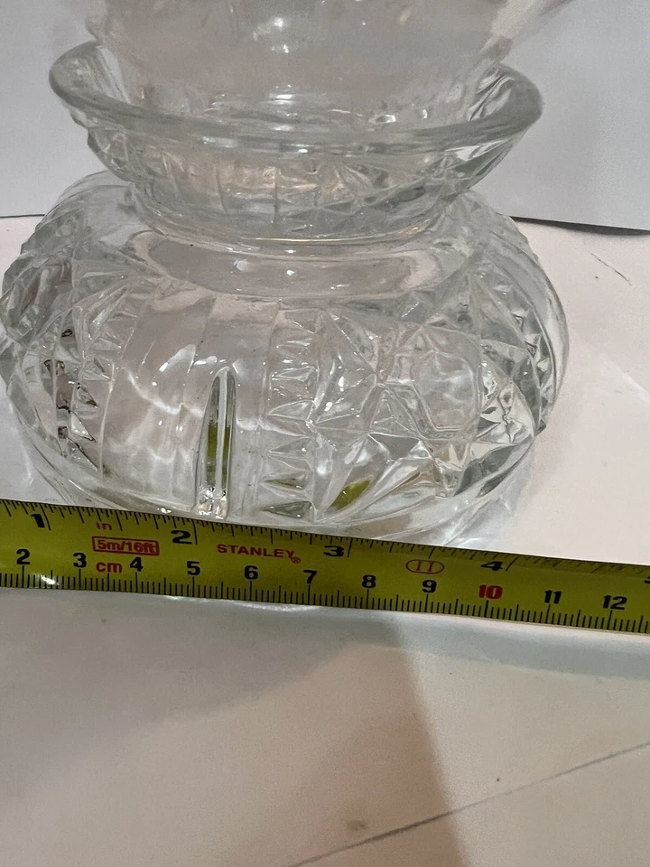 Dublin Crystal Hurricane Candle Holder 2 Pc a557 Moon& Stars Fairy Lamp Bottom - Image 2 of 4