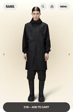 Rains Drip Drip Drip Essential Long Waterproof Jacket Size Xxs/xs Women Rrp £115