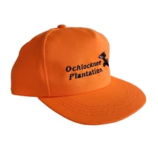 Vintage Ochlocknee Plantation Hunter Orange Hat Cap Hunting Camp South Georgia