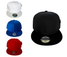 Unisex Premium Solid Plain Blank Fitted Cap Baseball Cap Hat Flat Bill Brim NEW