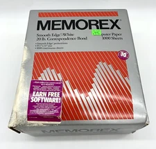 NOS 1000 Sheet Dot Matrix Printer Computer Paper 9.5 x11 Continuous 20lb Memorex