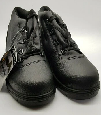 Mens/Womens Grafters M5501A Safety Work Boots Black Leather Waterproof Comfy