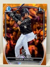 2023 Bowman Chrome Sapphire Wilber Sanchez 1st Orange Refractor /50 BCP-6