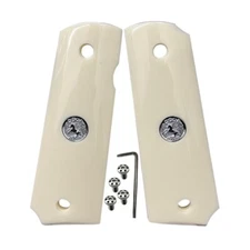 1911 Grips Full Size fit Colt Springfield Gun Grips W/Silver Horse & Screws