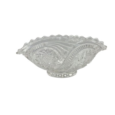 Vintage Banana Bowl/Boat Pressed Glass Dish w/Footed Base UNIQUE ITEM 8''x4½''x3''