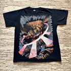 Vintage Marvel Shirt Mens Medium Black Gambit X Men Comic Book Mad Engine Cards