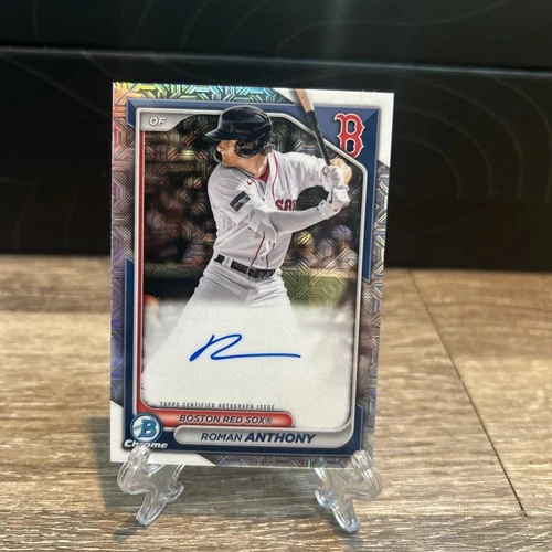 2024 Bowman Chrome Roman Anthony Mojo Refractor On Card Autograph BMA-RA