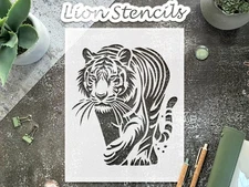Dynamic Tiger Pose Wildlife Decor Stencil for Nature - Inspired Art - StencilAir