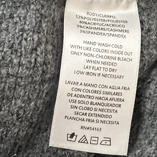 DKNY Pants Womens XL Gray Cashmere Blend Sweater Ribbed Knit Pull On Comfort - Picture 2 of 6