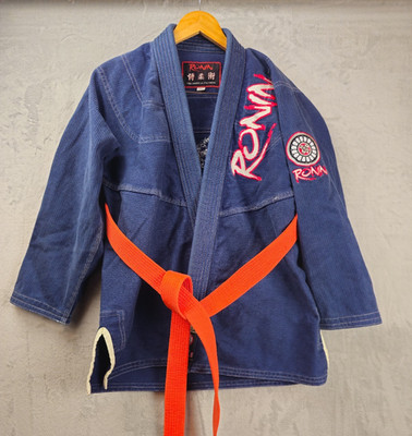 Ronin A2 Samurai Jiu Jitsu Kimono Navy Blue Death Before Dishonor Pro Force Belt