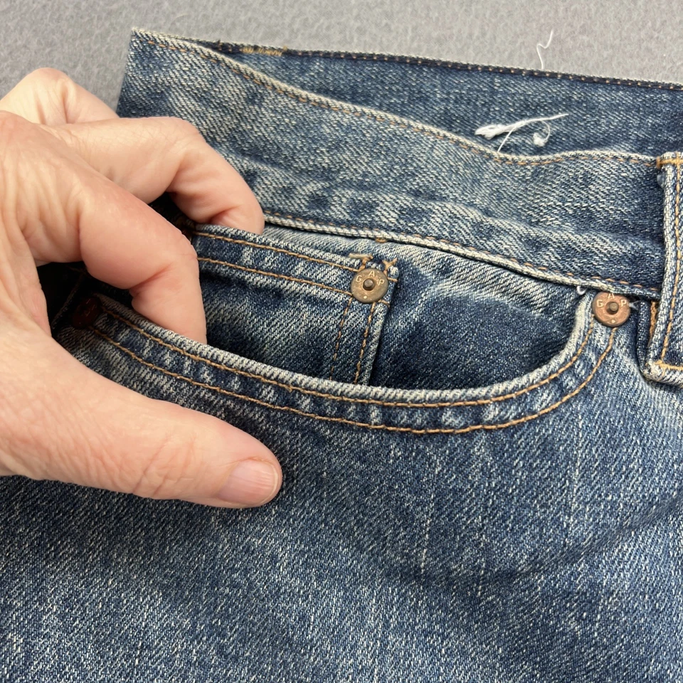 Gap Jean Skirt Womens Sz 12 Medium Wash Long Slit Front Denim - Image 2 of 4