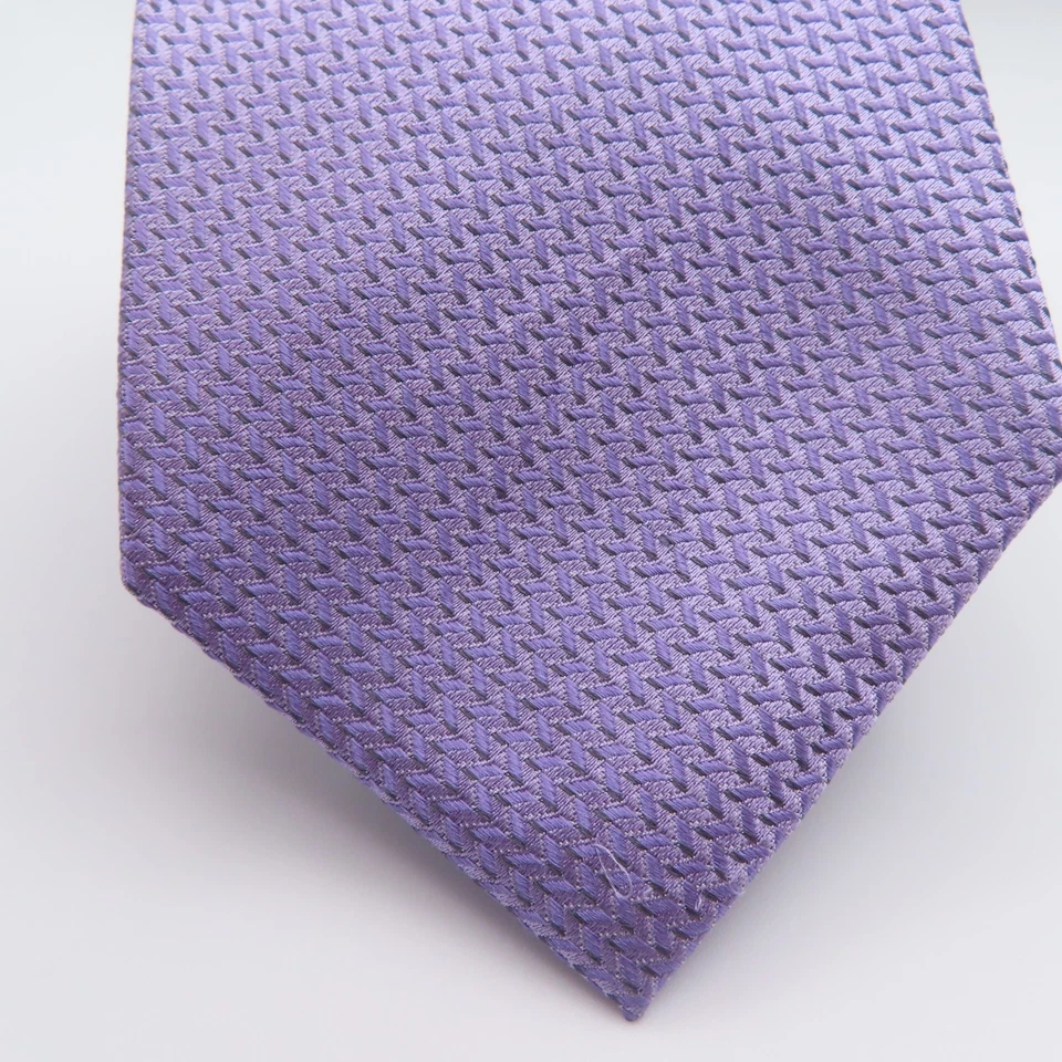 Corbata Michael Kors seda púrpura cuadros 3,25" ancho 57" largo Foto 2 de 4