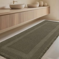 IM HOME Extra Large Waffle Bath Mat, Boho Bathroom Rugs Absorbent Non Slip, Ultr
