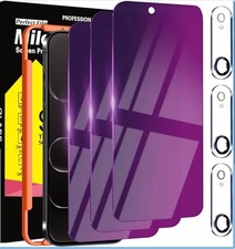 2 Packs Gradient Colorful Privacy Screen Protector for Iphone 17 Air 6.6  Purple