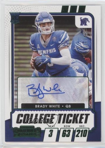 2021 Contenders Draft Picks College Ticket 9/49 Brady White Rookie Auto RC 7xr