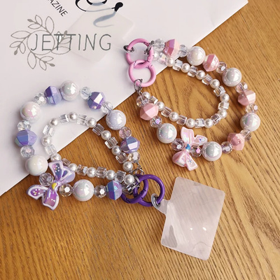 #ad #ad Hot Mobile Phone Lanyard Short Style Wrist Strap Bow Knot Handmade Beaded Bracel $18.99