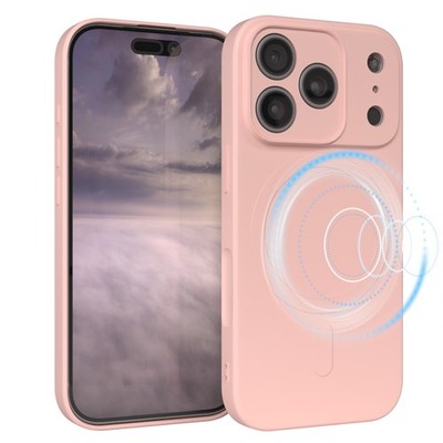Silikonhülle magnetisch für Apple iPhone 17 Pro Magnet Case Schutzcover in Rosa