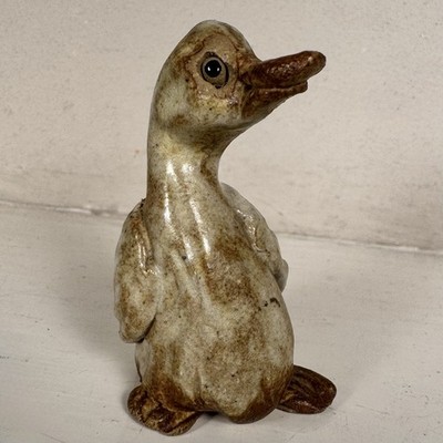 Handgefertigte Keramik Ente Figur gemarkt HS was für eine süße Figur